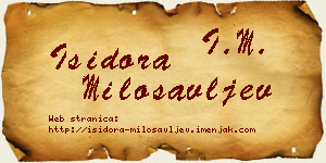 Isidora Milosavljev vizit kartica